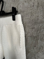 Marineblaue gestreifte Strickshorts – Herren