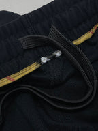 Navy Cotton Check Patch Drawstring - Men's