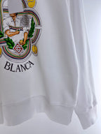 Marineblaues Baumwoll-Sweatshirt mit Emblem-Grafik – Herren