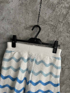 Blue Chevron Knit Shorts - Men's