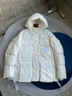 Schwarz-weißer Parka – Herren