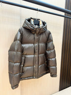 Dark Blue and Black Puffer Jacket - Men's