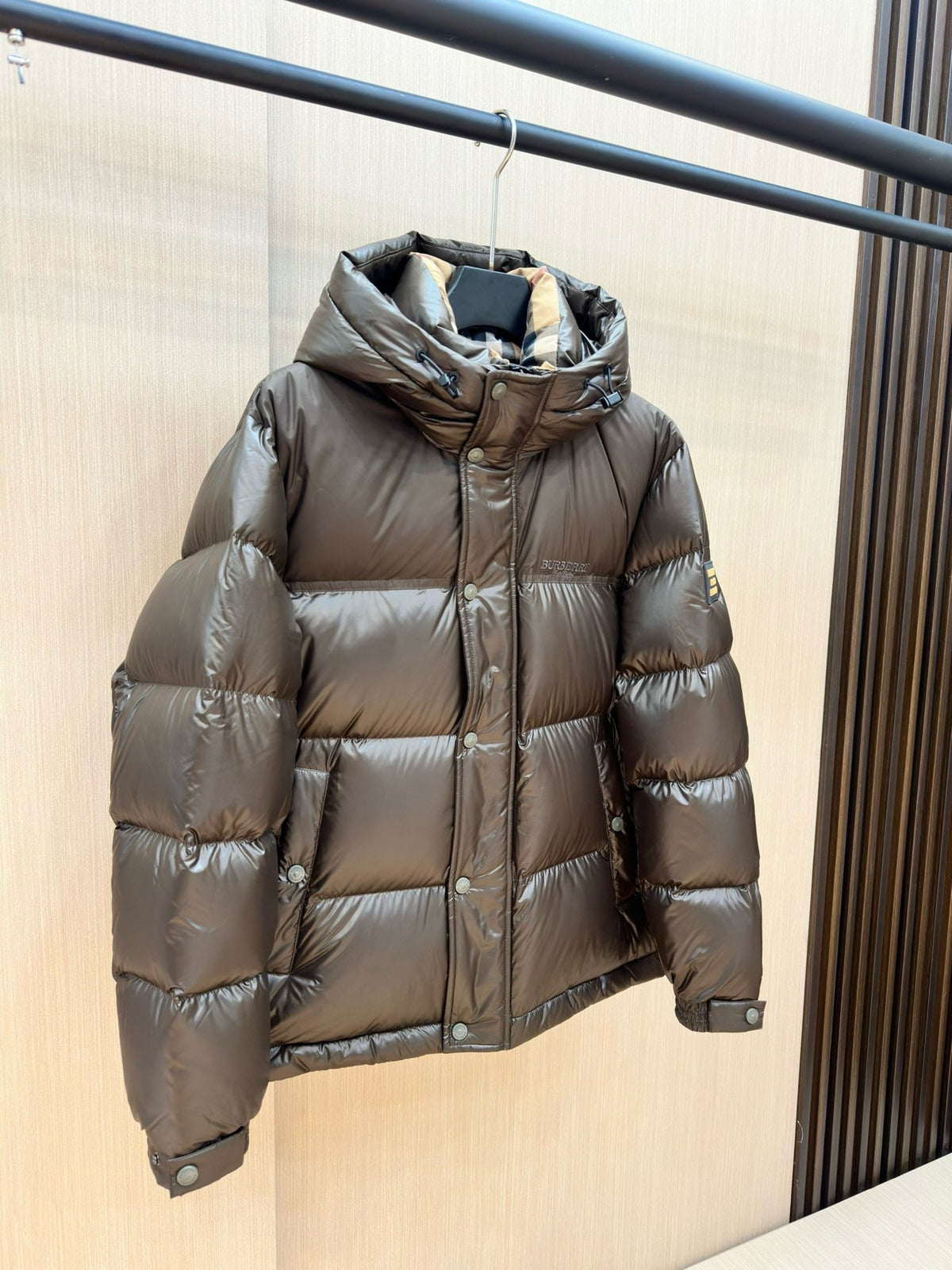 Dark Blue and Black Puffer Jacket - Men's