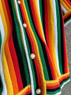 Rainbow Striped Silk Shirt - Men's