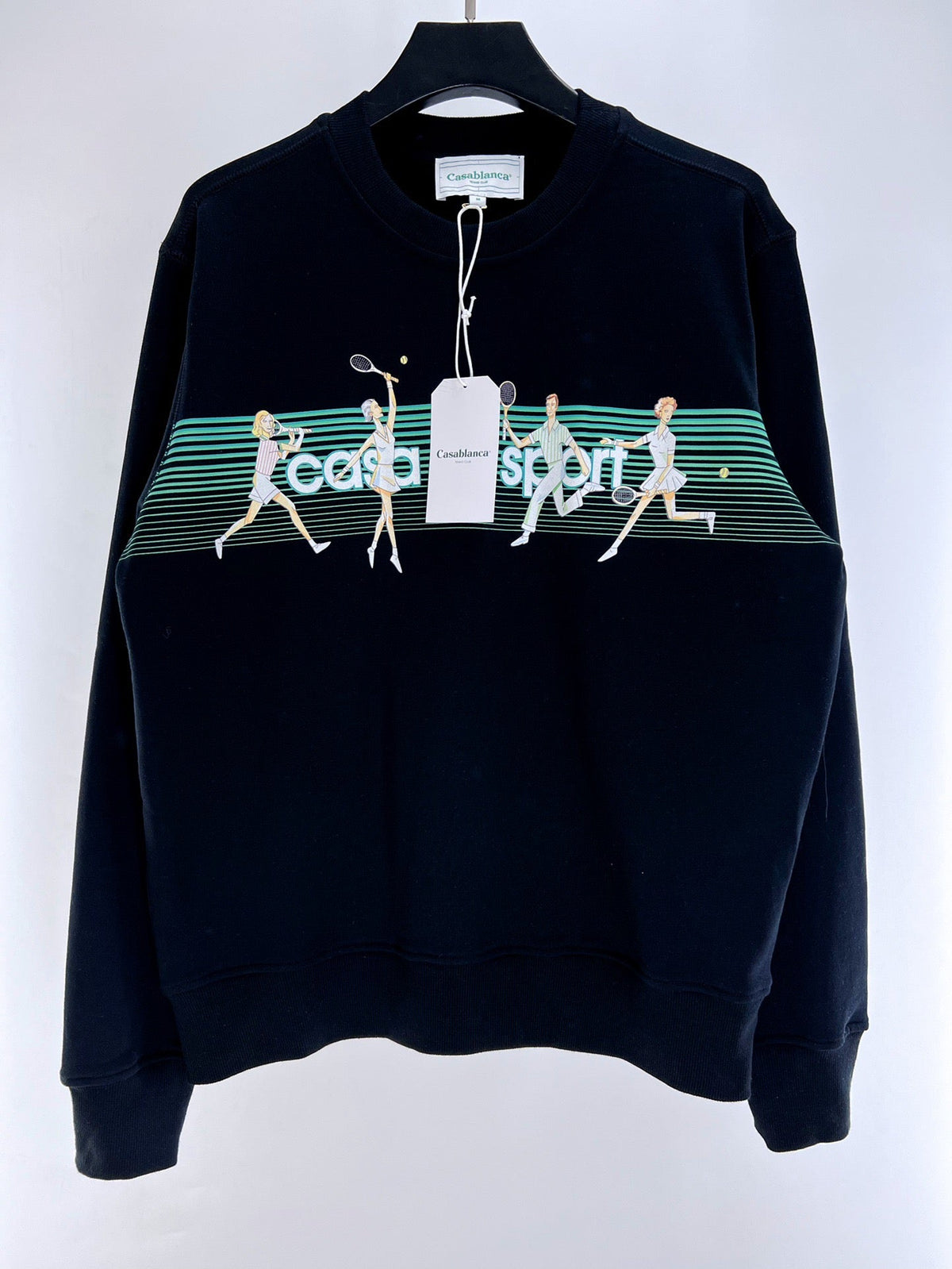 Navy Cotton Race Graphic Crewneck - Men's