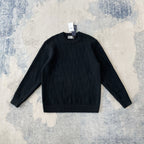 Schwarzer Rollkragenpullover aus Wolle mit Zopfmuster – Herren