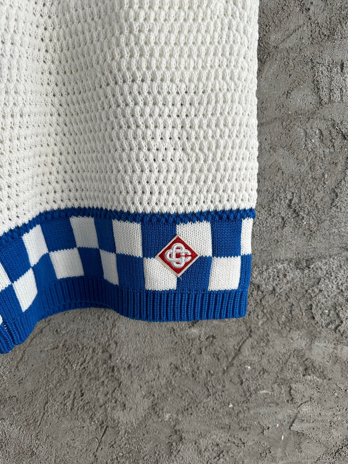 Blue Checkerboard Knit Shorts - Men's