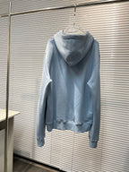 Marineblauer Baumwollpullover einfarbig – Herren