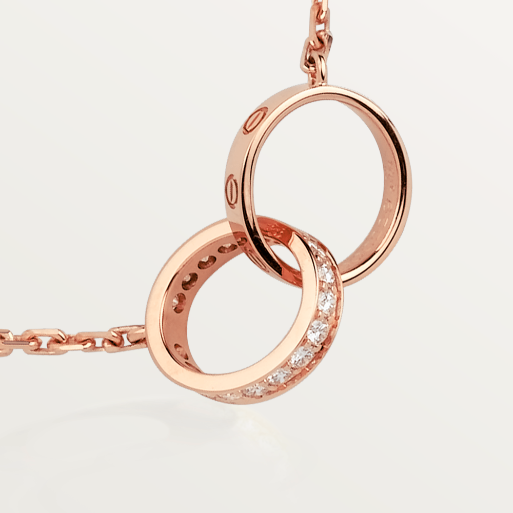 Love Necklace Rose Gold and Silver Diamond – LUX VERSE Luxury Designer Fashion Outlet