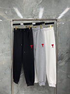 Schwarze Baumwoll-Jogginghose mit Herz-Logo – Herren