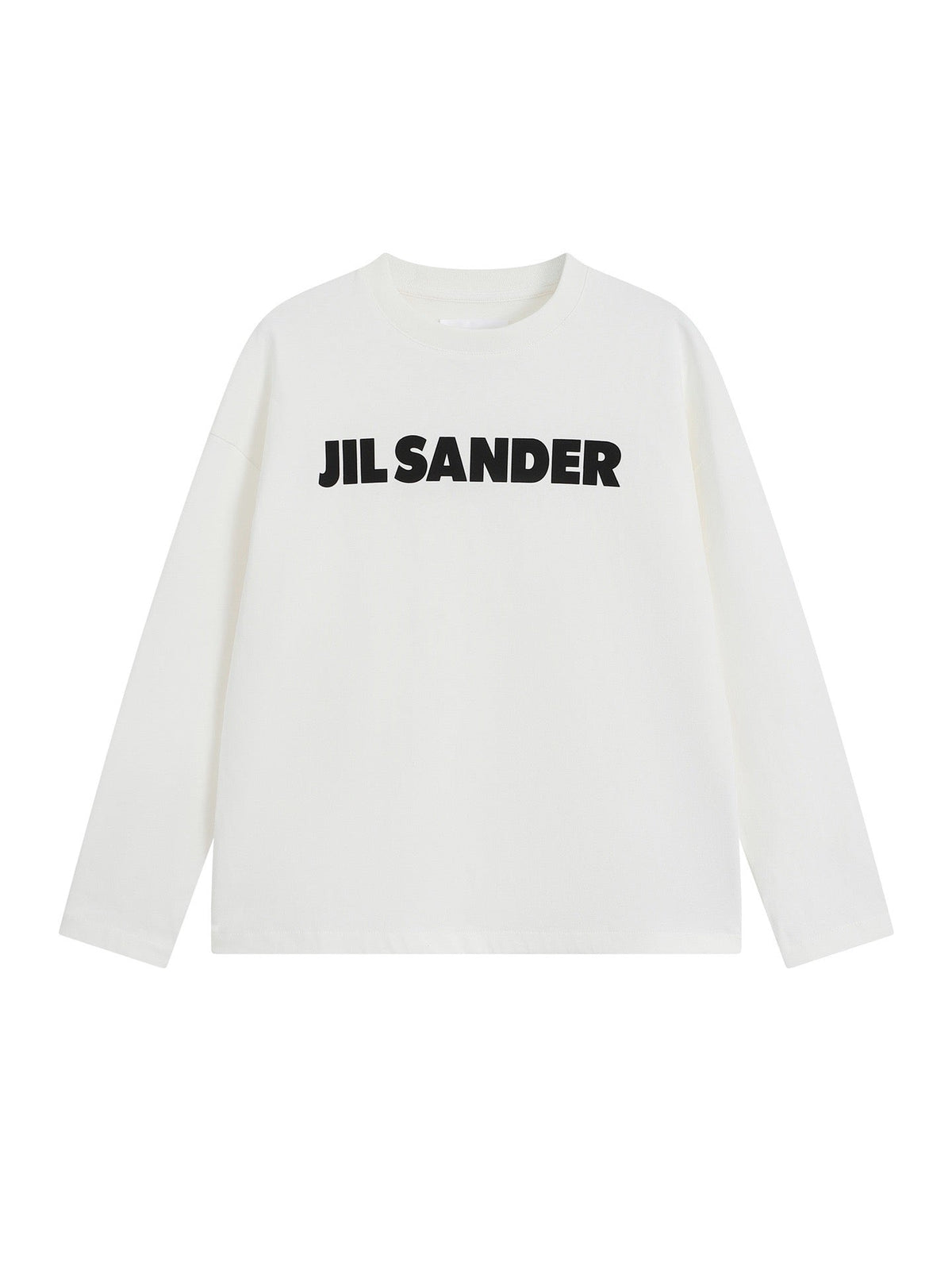 Black Cotton Tonal Text Crewneck - Men's