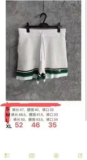 Marineblau gestreifte Strickshorts – Herren