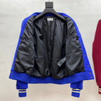 Blue Wool Shoulder Panel Varsity - Men's