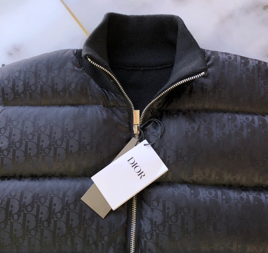 Dunkelblaue und schwarze Pufferjacke – Herren