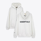 White Cotton Logo Zip-Through - Men's