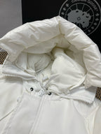Schwarz-weiße Steppjacke für Herren