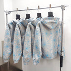 White Cotton Web Print Pullover - Men's
