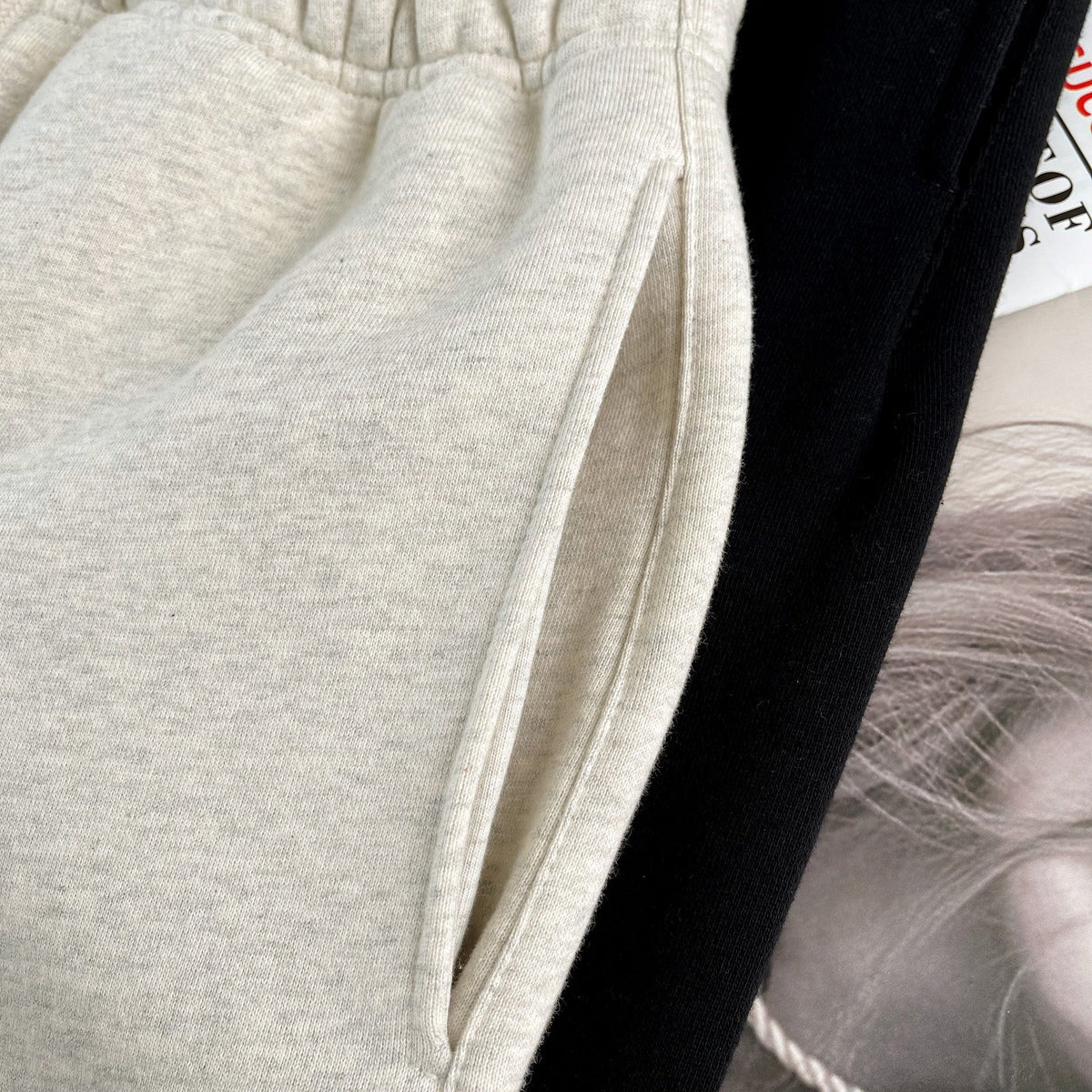 Black Cotton Numeral Print Joggers - Men's