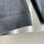 Grey Cotton Check Lined Zip-Through - Men's