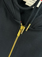 4-Bar Reißverschluss-Hoodie Schwarz - Herren