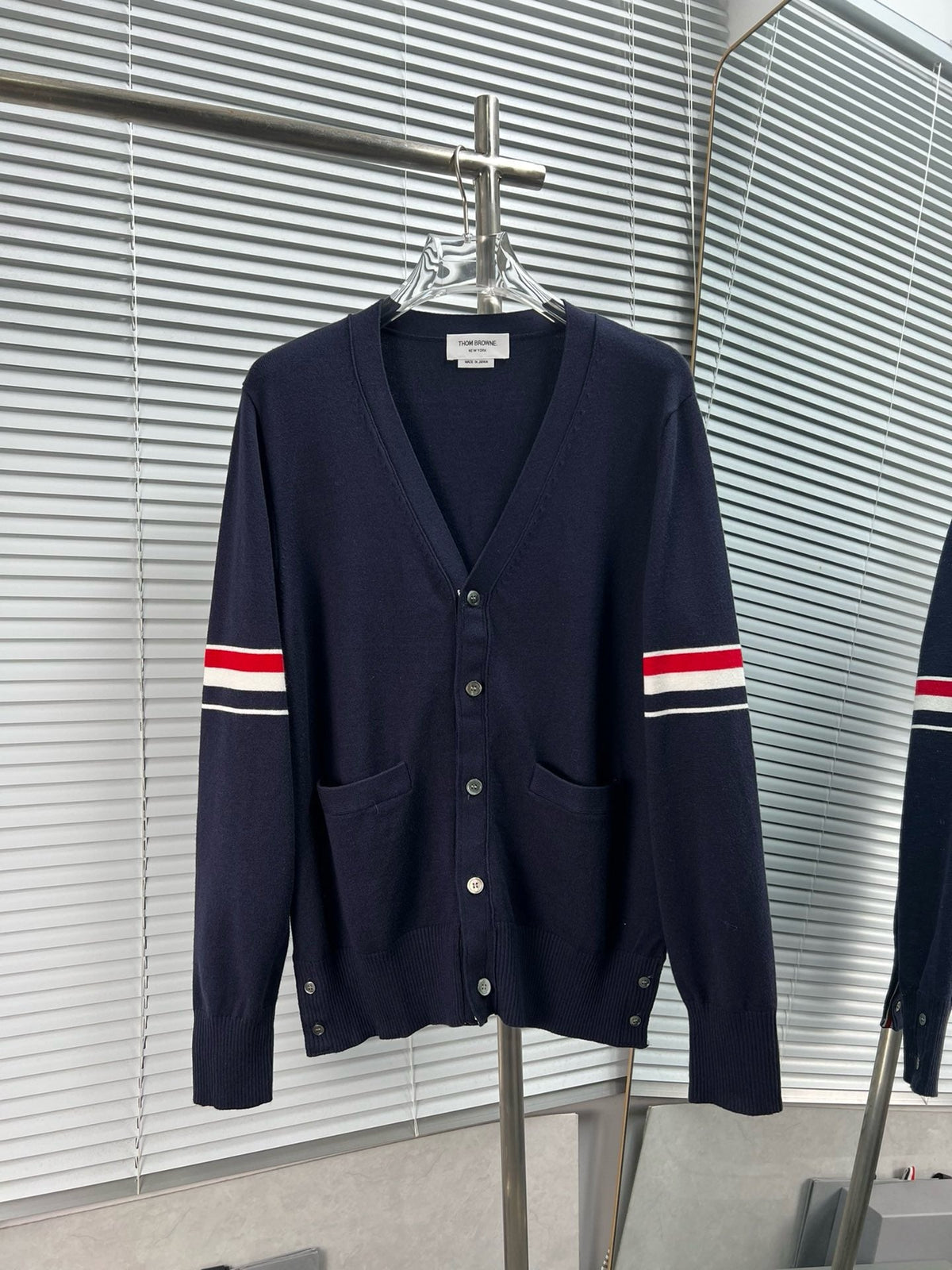 RWB Stripe Cardigan White - Men's