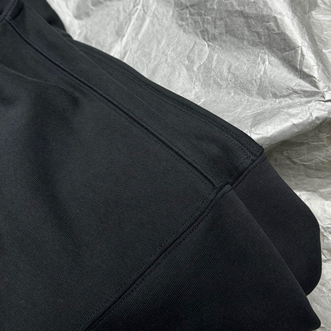 Schwarzer Baumwollpullover mit Logoprint – Herren
