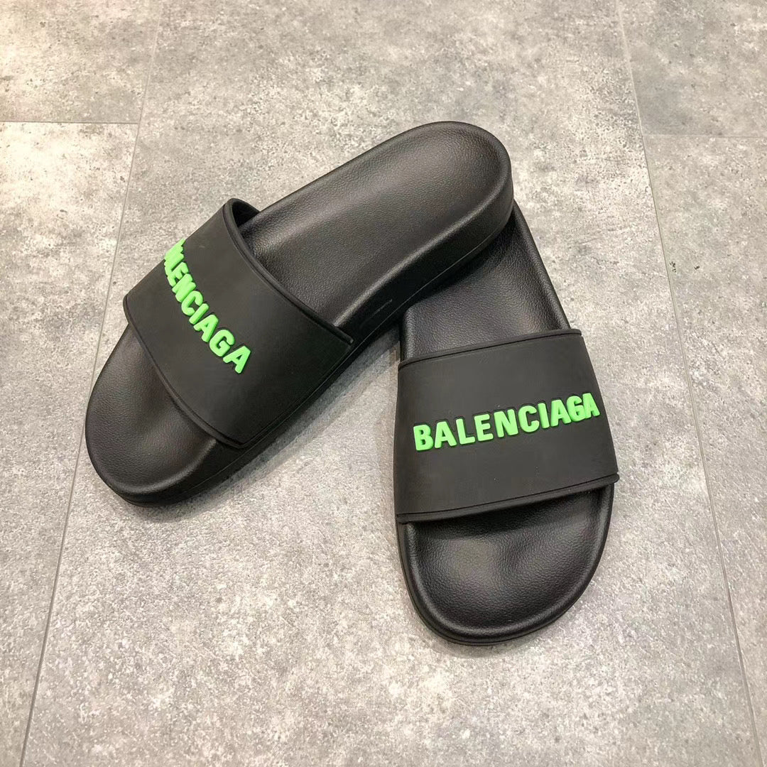 Black with Green Logo Slides