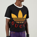 cotton jersey T-shirt – this cotton jersey T-shirt has a contrast collar and a center Trefoil print – LUX VERSE Luxury Designer Fashion Outlet