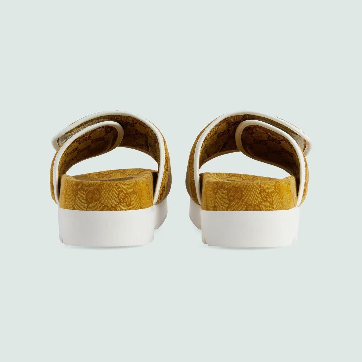 men's slide sandal – this slide sandal features a Demetra Trefoil patch – LUX VERSE Luxury Designer Fashion Outlet