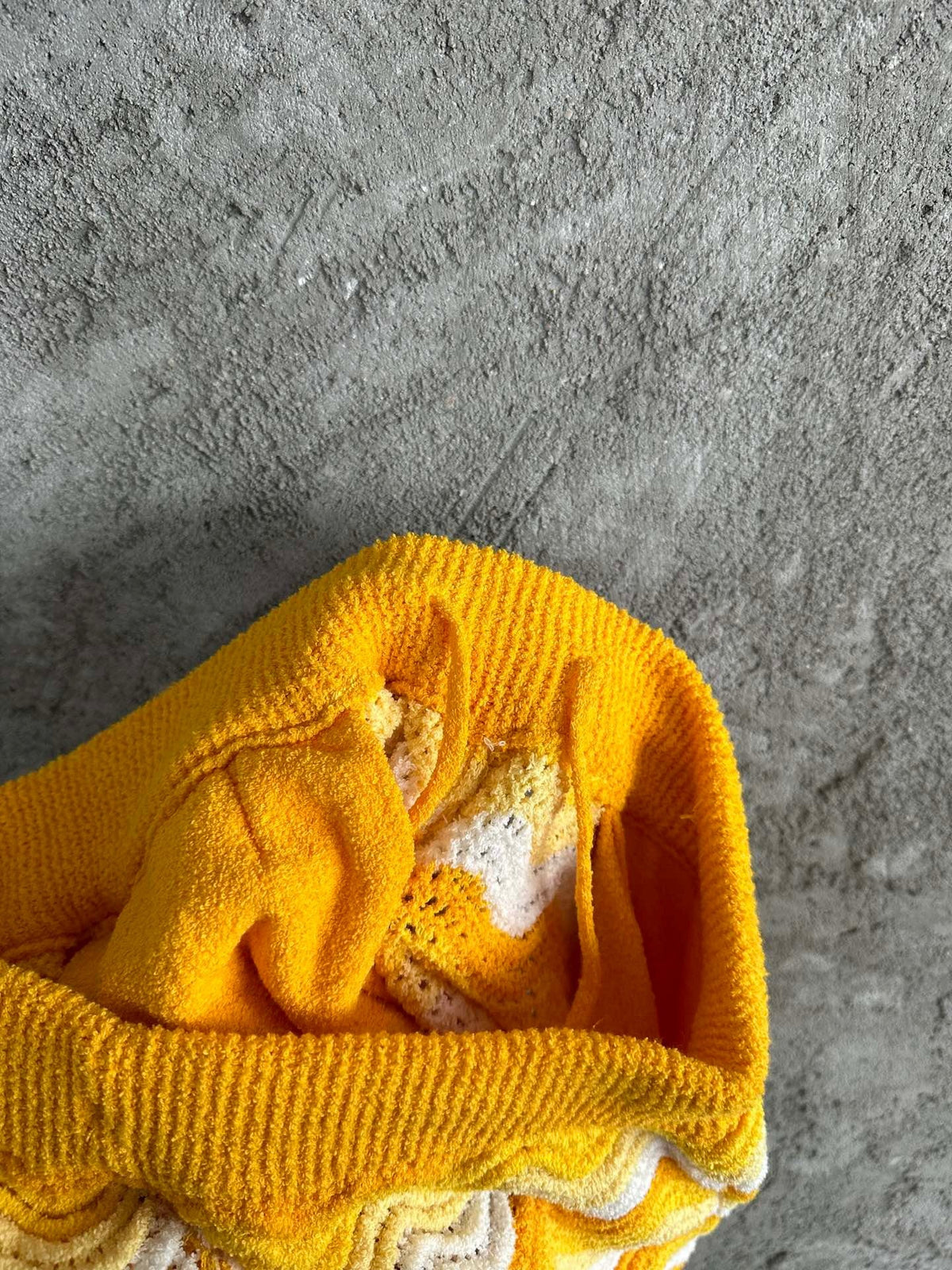 Yellow Knit Chevron Drawstring - Men's
