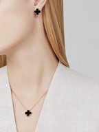 Alhambra Set – these four-leaf clover-inspired lucky icons are outlined with gold beading – LUX VERSE Luxury Designer Fashion Outlet