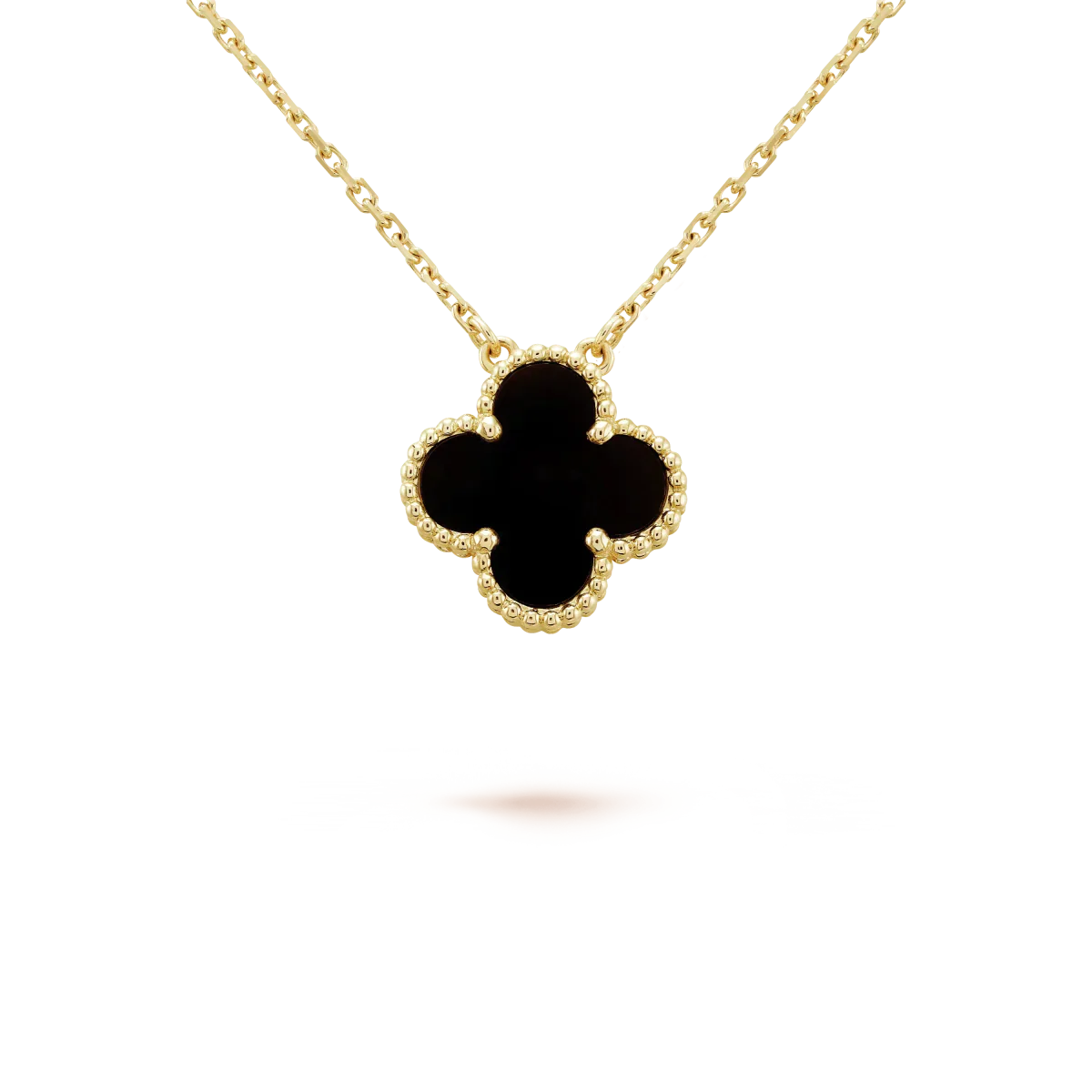 Alhambra Set – these four-leaf clover-inspired lucky icons are outlined with gold beading – LUX VERSE Luxury Designer Fashion Outlet