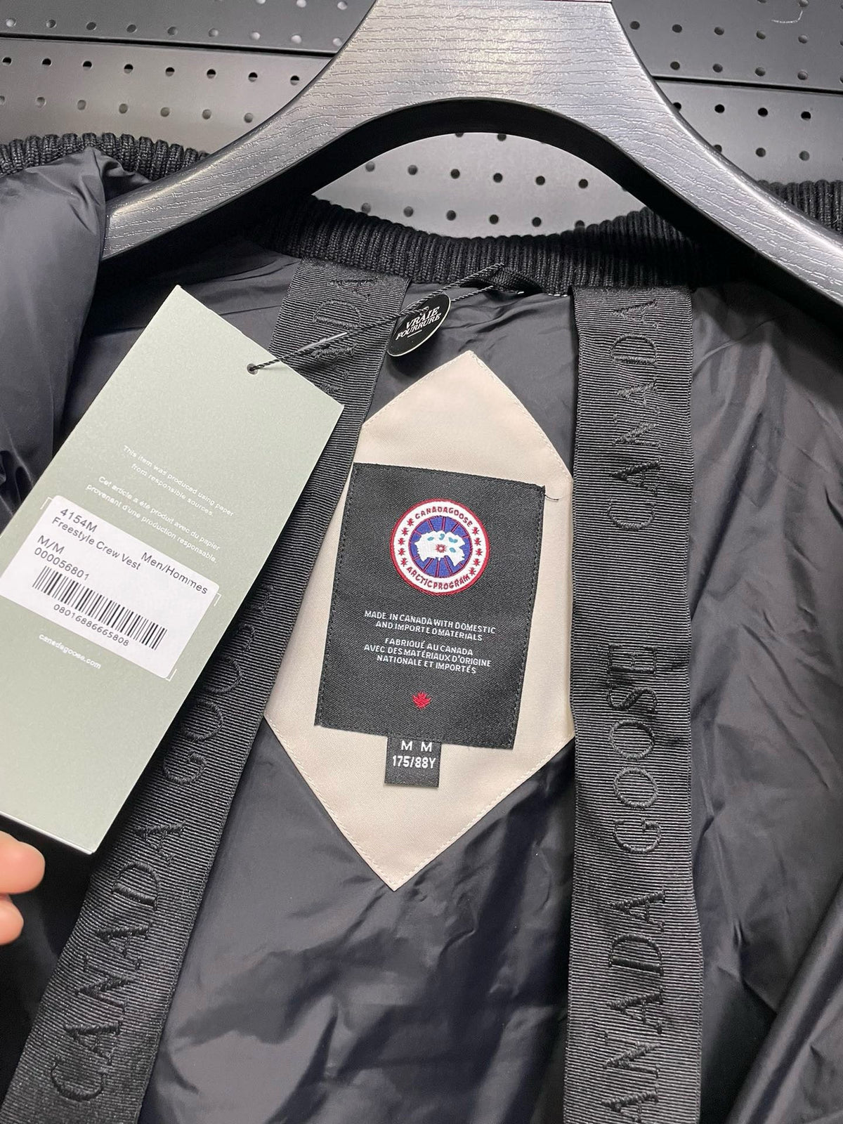 Schwarzer Nylon-Daunenparka – Herren