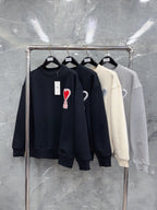 Navy Cotton Heart Logo Crewneck - Men's