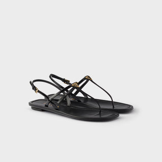 Patent leather thong sandals