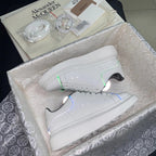 Oversized schimmernde lila Plateau-Sneaker