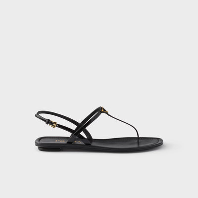 Patent leather thong sandals