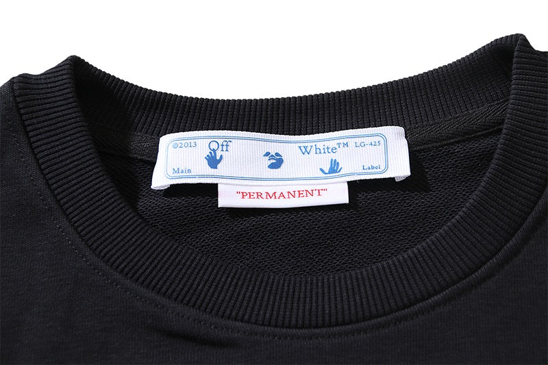 Schwarzes Crewneck mit Baumwollmotiv – Herren