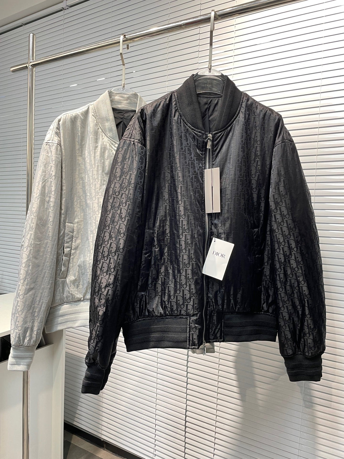 Schwarzer Stepp-Bomber aus Nylon – Herren