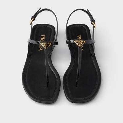 Patent leather thong sandals