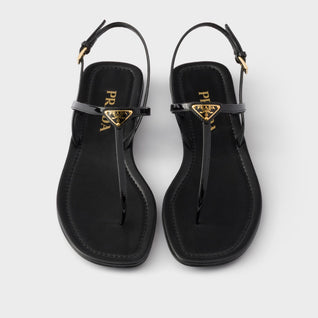 Patent leather thong sandals