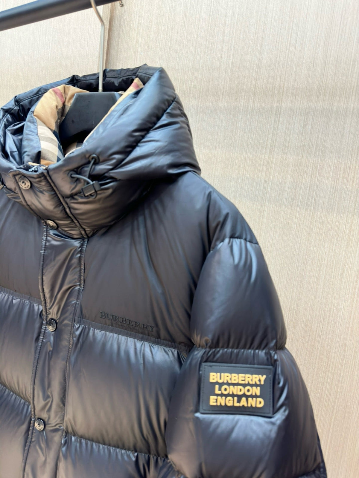 Dark Blue and Black Puffer Jacket - Men's