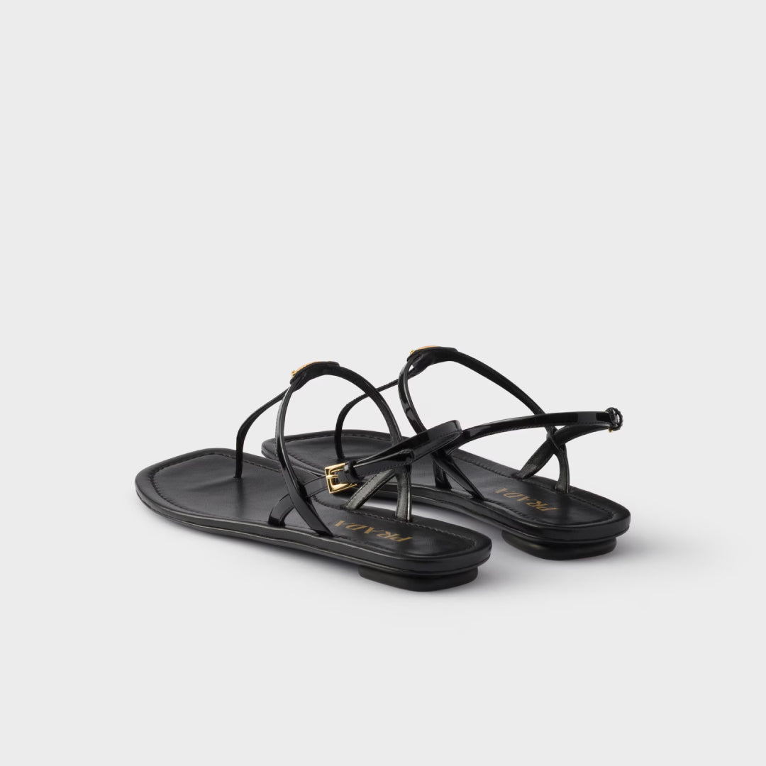 Patent leather thong sandals – with a design that combines minimalism and comfort, these thong sandals embody – LUX VERSE Luxury Designer Fashion Outlet