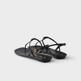 Patent leather thong sandals