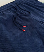 Marineblauer Velours Hosenrock mit Kordelzug – Damen