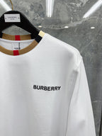 Weißes Baumwoll-T-Shirt mit Kontrastkragen – Herren