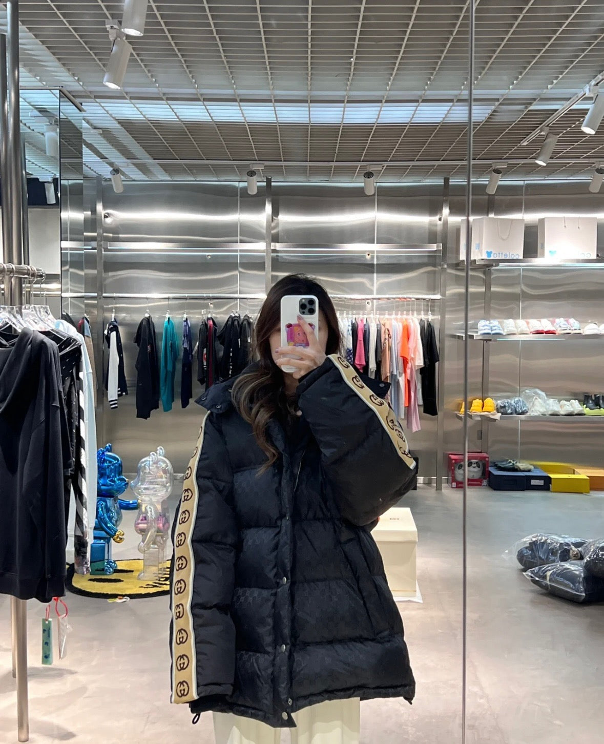 Schwarze Steppjacke – Herren