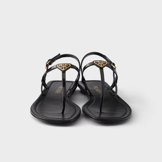 Patent leather thong sandals