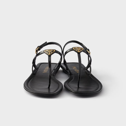 Patent leather thong sandals