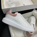 Oversized Pink Suede Tab Sneakers